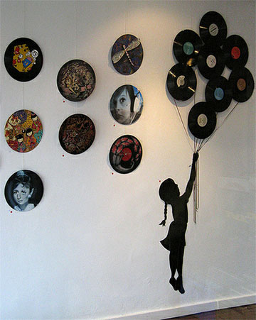 レコードを使ったウォール・アート / Wall Art With Vinyl Records