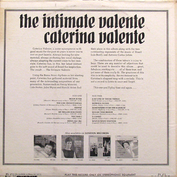 caterina valente over the rainbow caterina valente the intimate valente レコード通販 soft tempo caterina valente over the rainbow caterina valente the intimate valente レコード通販 soft tempo